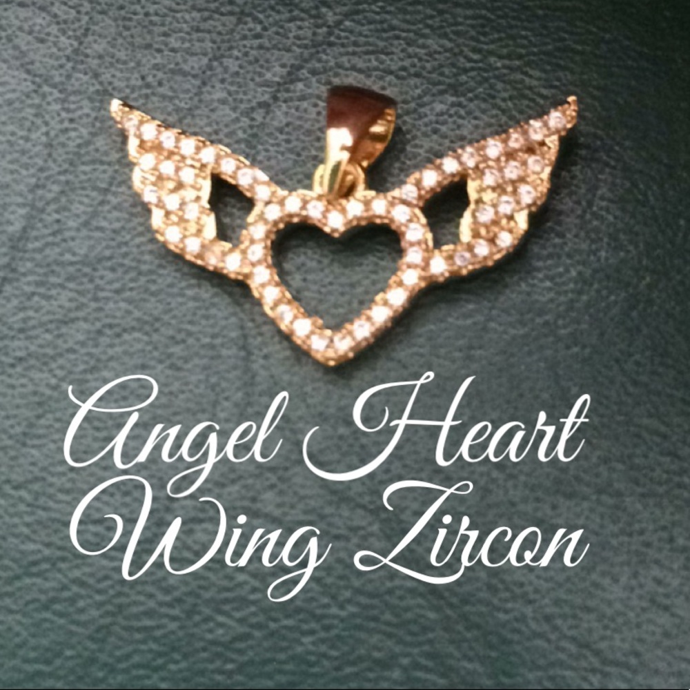 🆕18K Gold Filled Heart Wing Topaz Zircon⭐️